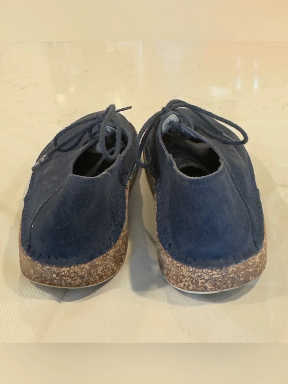 Birkenstock Navy Suede Gary Flat Lace-Up Casual Shoes Size 37E